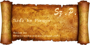 Szőke Pongor névjegykártya