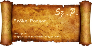 Szőke Pongor névjegykártya